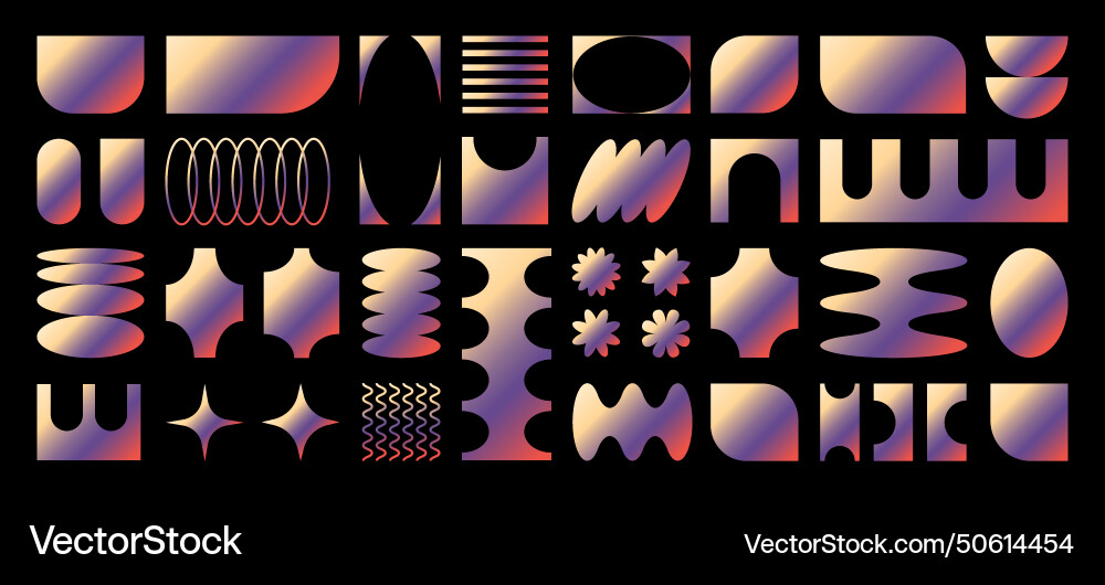 Abstract retro gradient shapes basic brutal forms Abstract retro gradient shapes basic brutal forms vector image