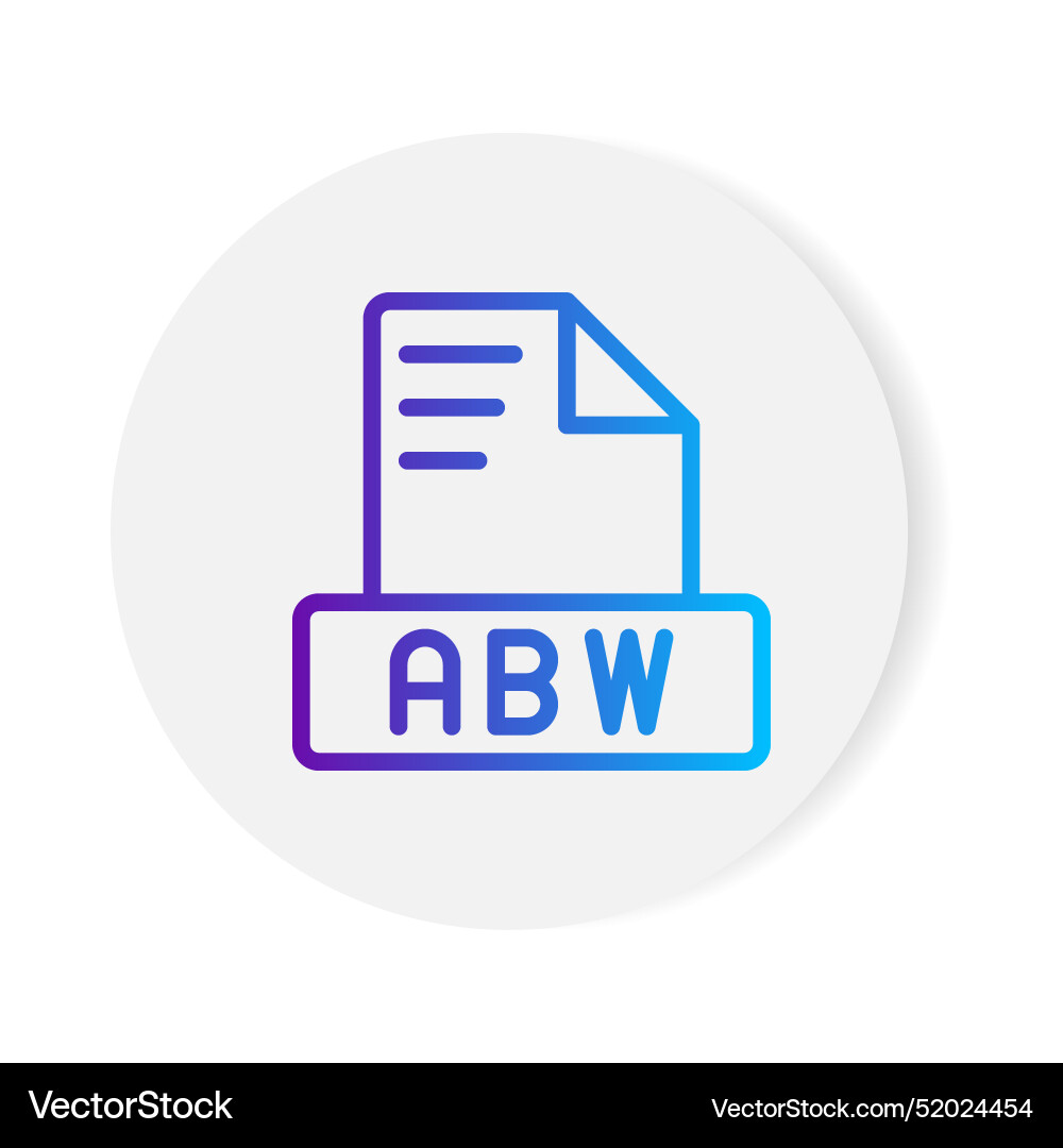 Abw document format file icon with gradient Abw document format file icon with gradient vector image