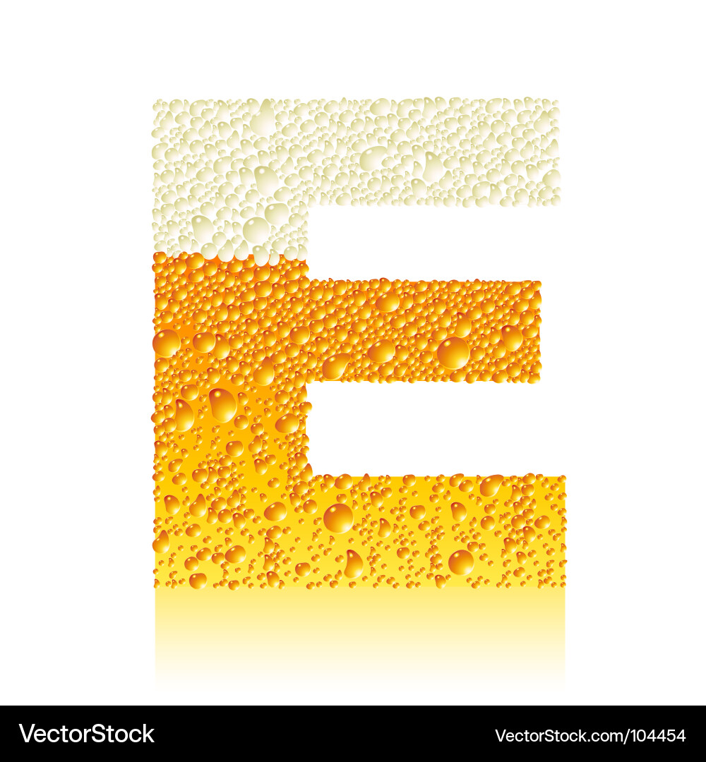 Alphabet Beer with Bubbles Royalty Free Vector Image