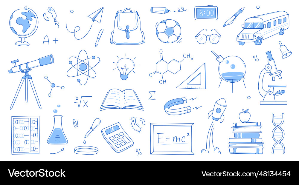 Back to school education doodle icon hand drawn Back to school education doodle icon hand drawn vector image