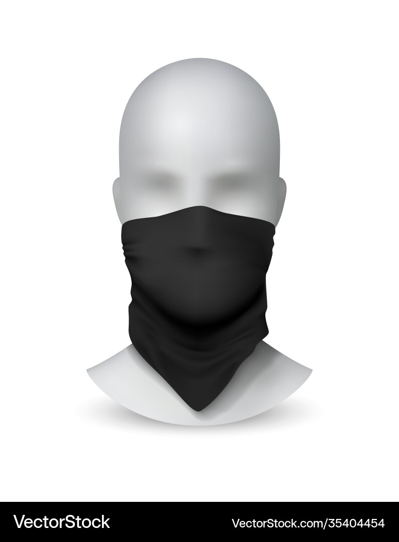 Black buff on white mannequin realistic textile Vector Image