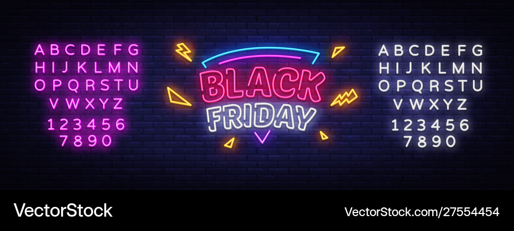 Black friday sale neon sign Black friday sale neon sign vector image