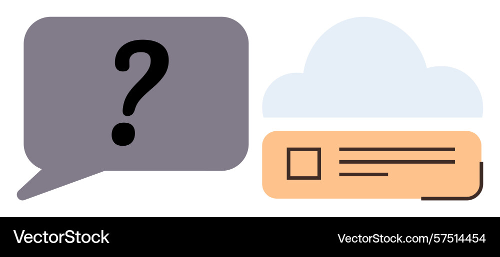 Cloud-Speicheranfrage mit Frageblase und Datei vektorbild