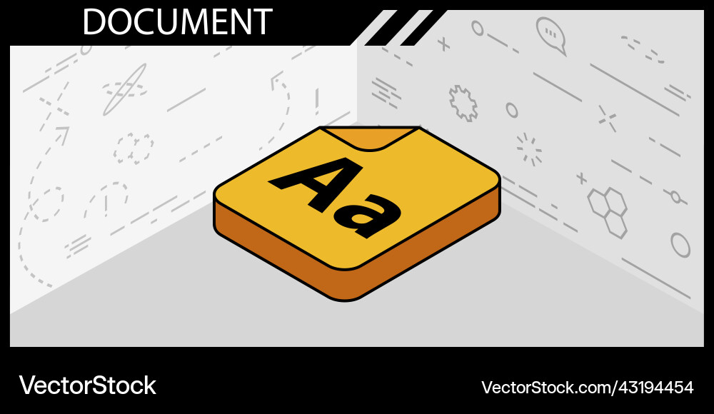 Document isometric design icon web 3d colorful Document isometric design icon web 3d colorful vector image