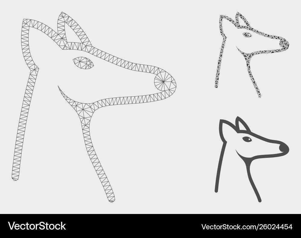 Fox head mesh network model and triangle Fox head mesh network model and triangle vector image