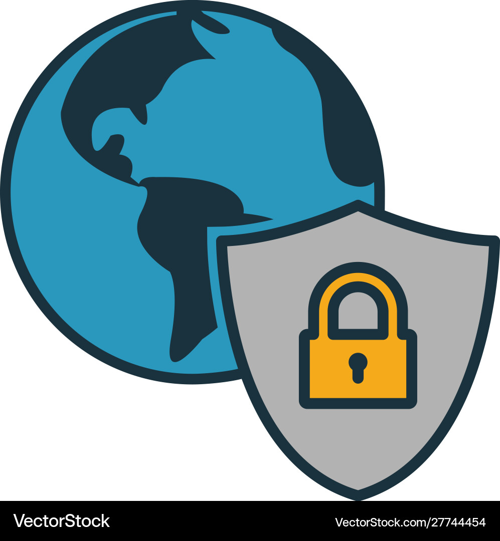 Global security icon simple element from icons vector image