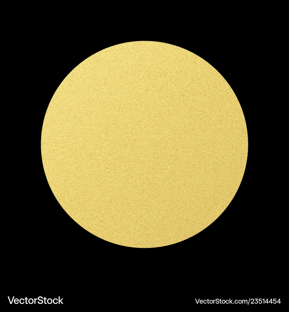 Golden round circle label with volume structure Golden round circle label with volume structure vector image
