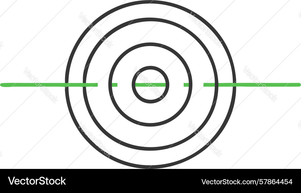 Green horizontal line target objective indicator vector image