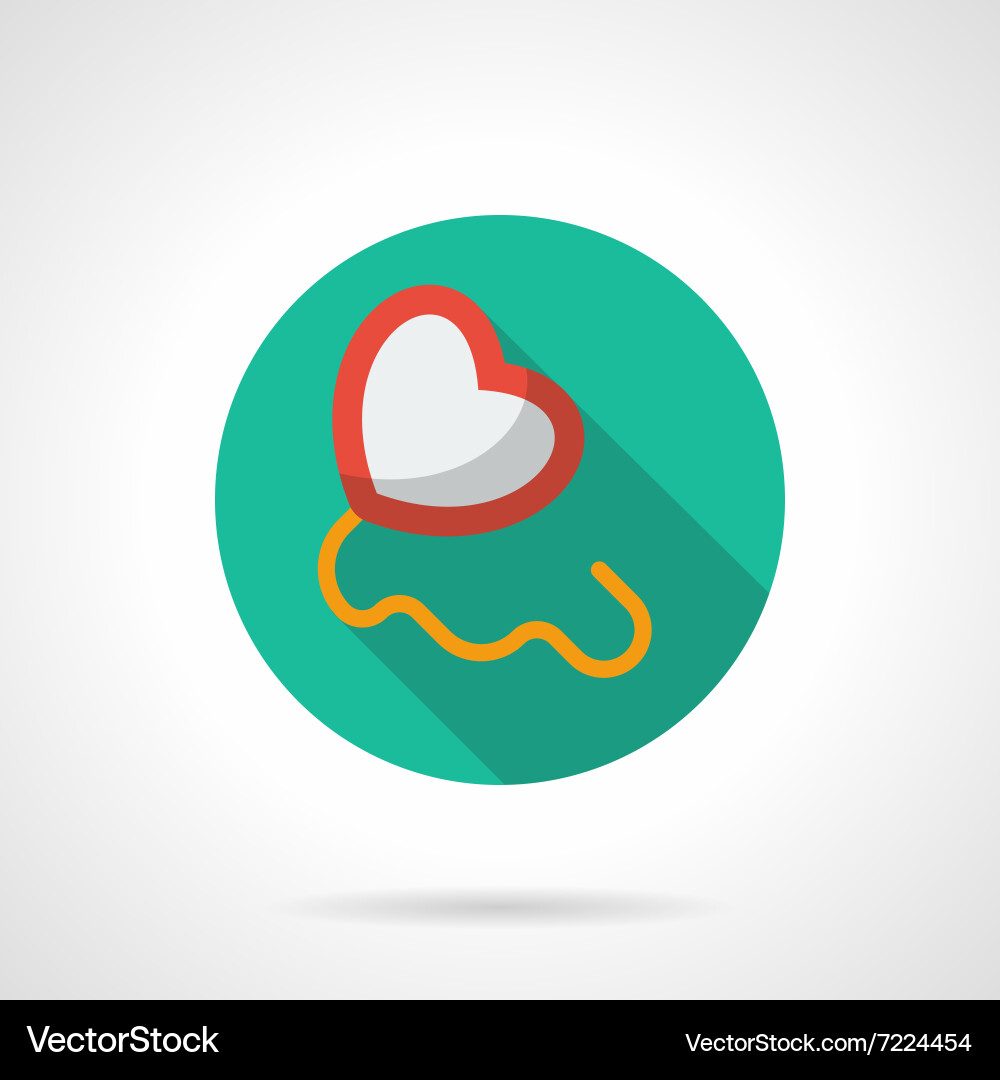 Heart with string round flat style icon vector image