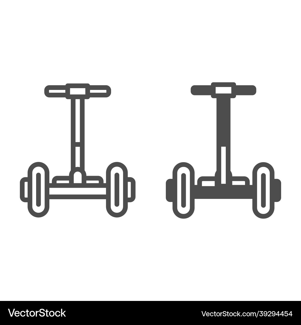 Hoverboard front view line and solid icon Hoverboard front view line and solid icon Vector Image