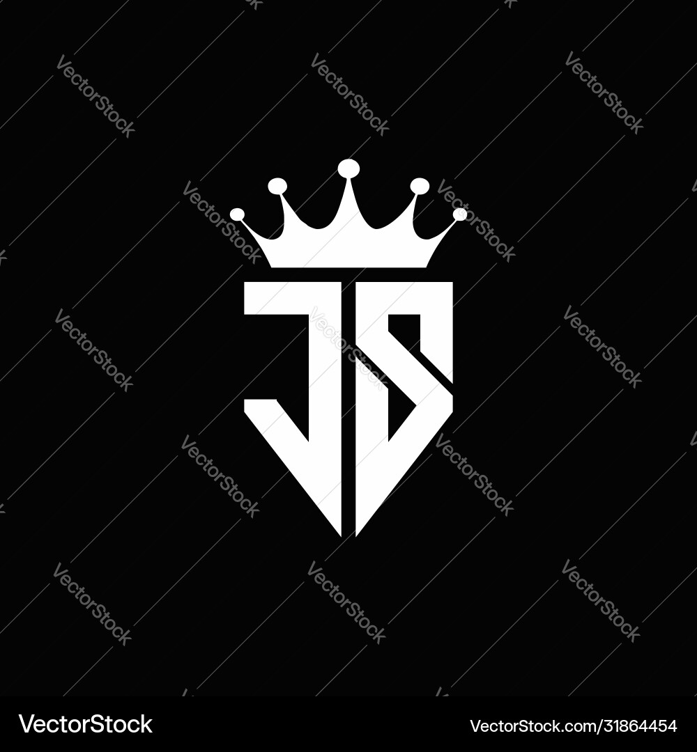 Js Js logo monogram emblem style with crown shape Vector Image
