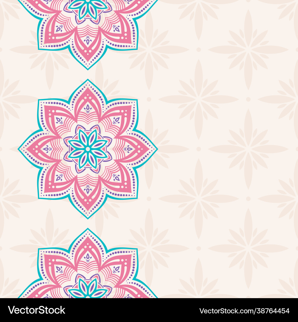 Seamless border pattern with red and turquoise Seamless border pattern with red and turquoise vector image
