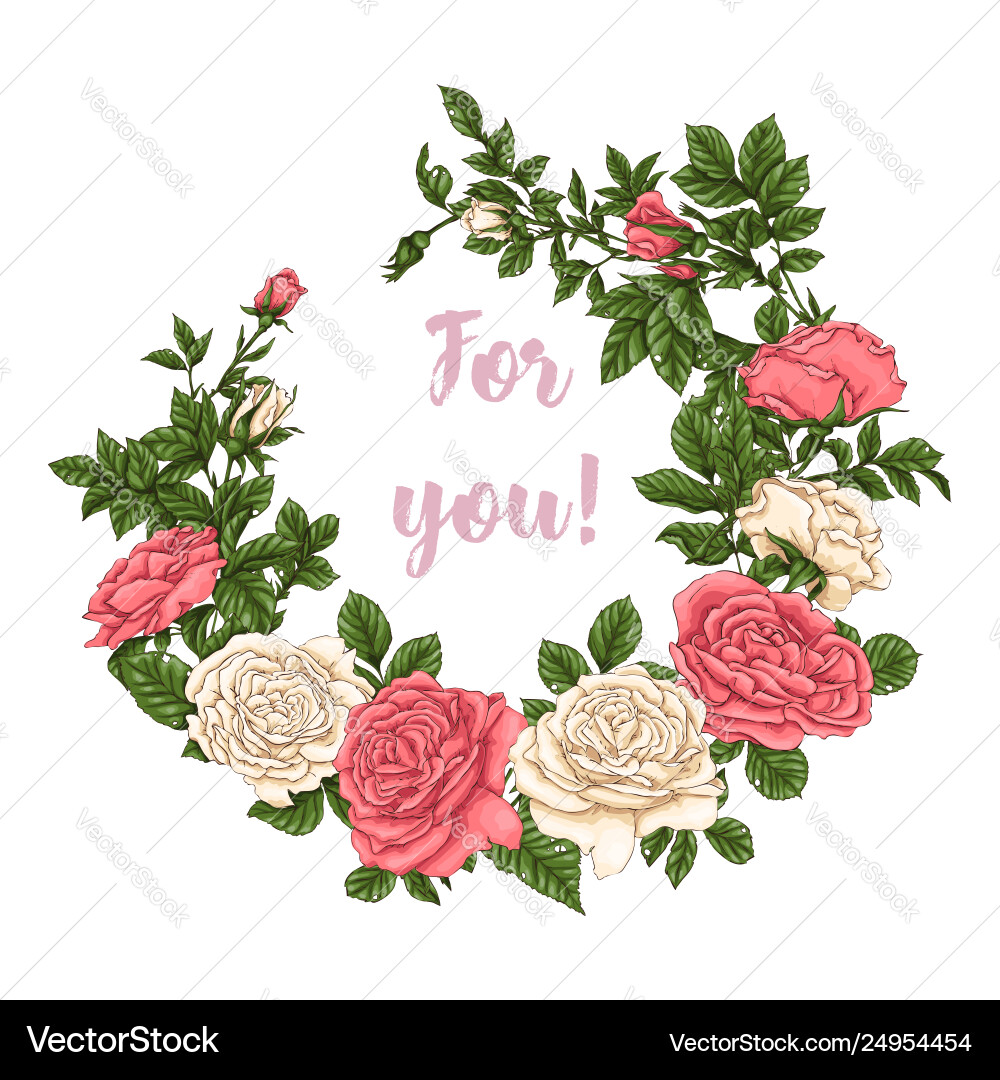 Set coral roses hand drawing Set coral roses hand drawing Vector Image