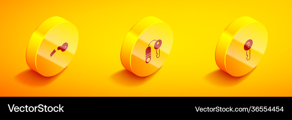 Set isometric broken key house with and undefined Set isometric broken key house with and undefined vector image