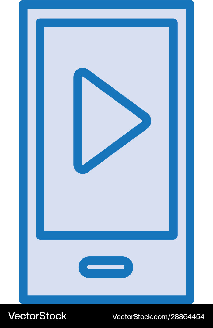 Smartphone device with play button Smartphone device with play button Vector Image