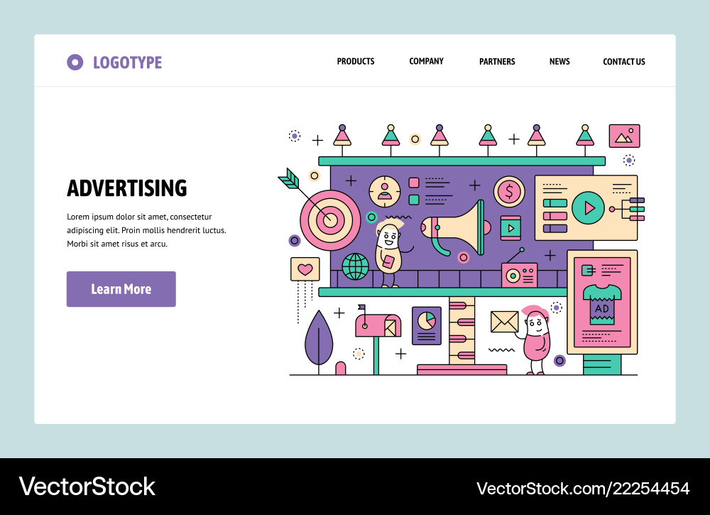 Web site linear art design template Web site linear art design template vector image