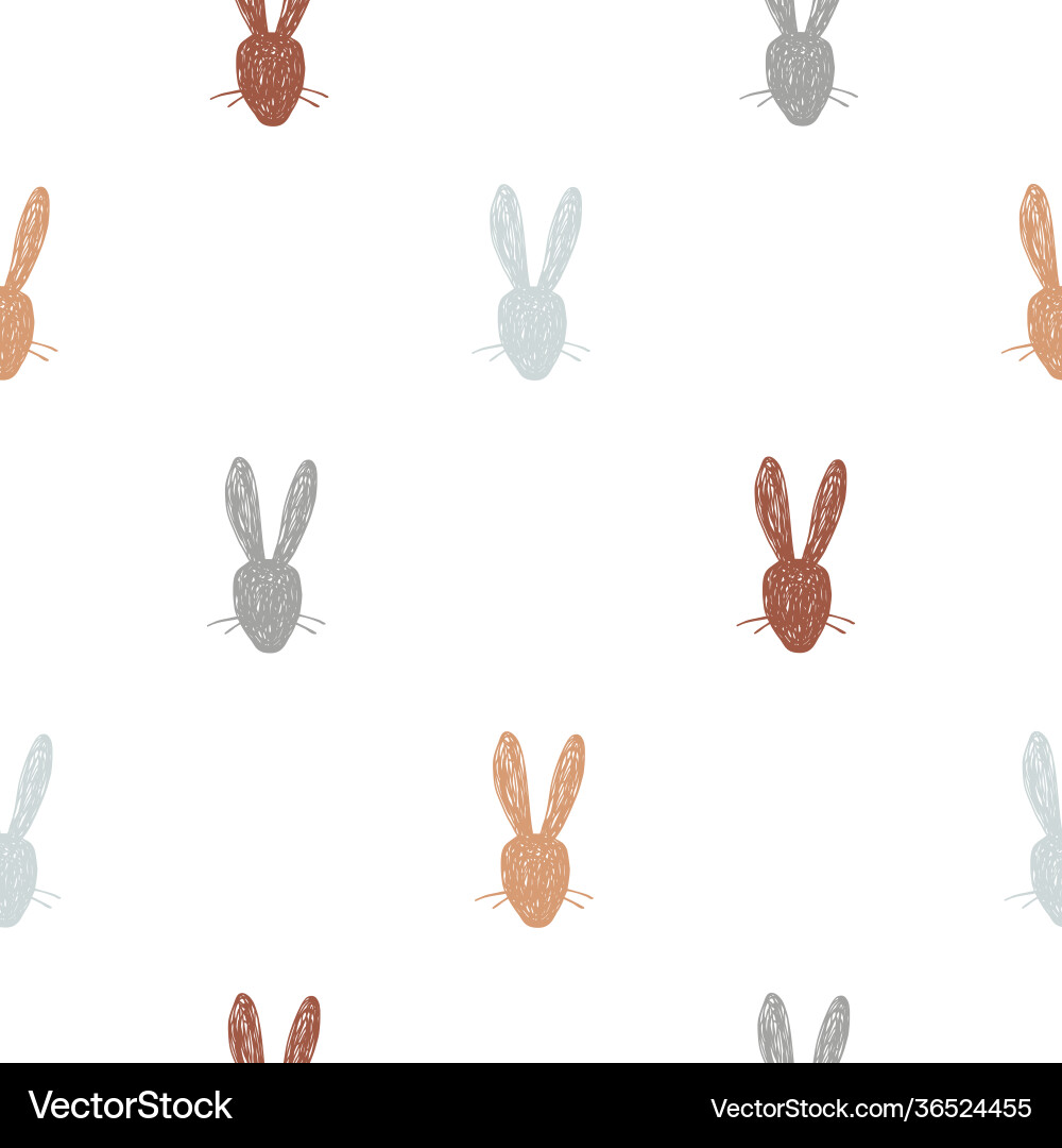 Charming Rabbit Head Pattern vector image