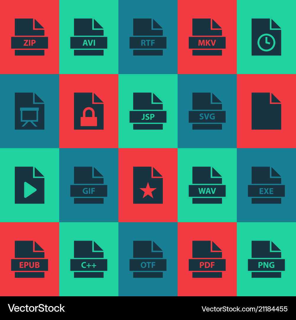 File icons set with zip directory and other File icons set with zip directory and other Vector Image
