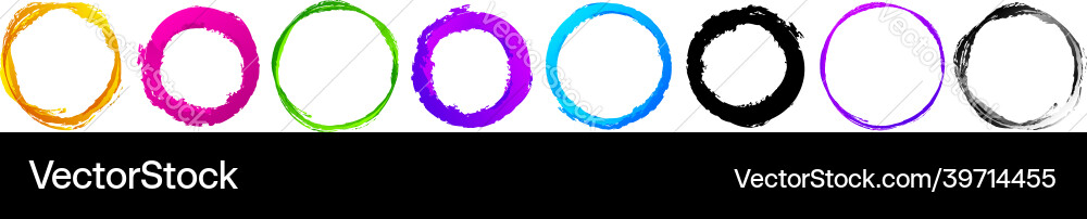 Grungy textured circle element shape circular vector image