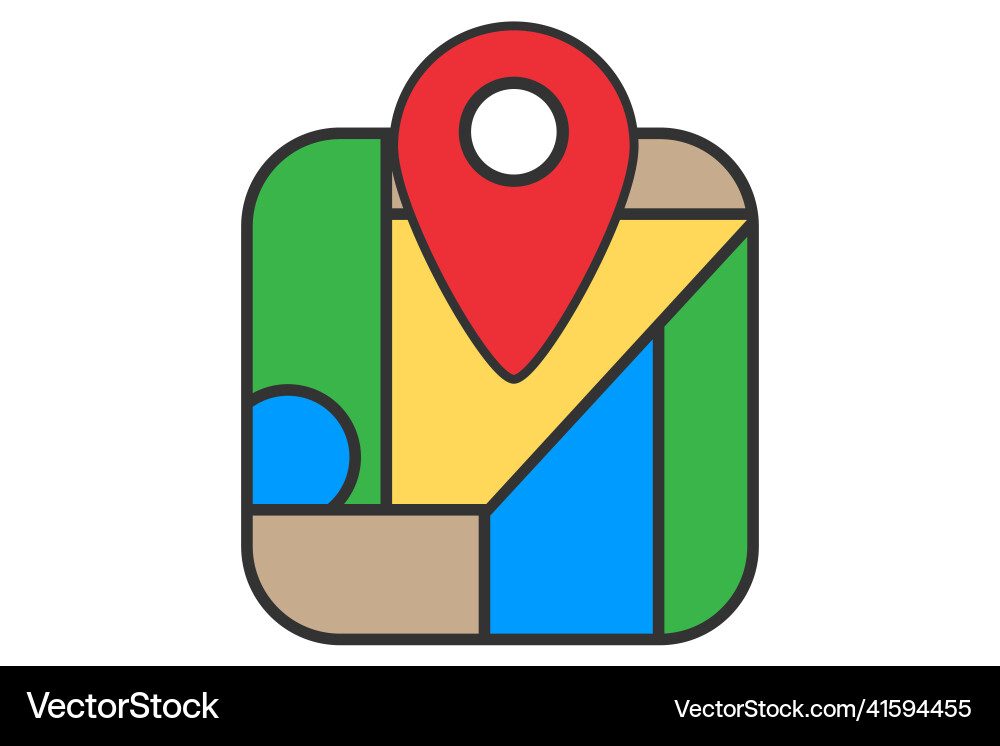 Map icon location pin on navigation vector image