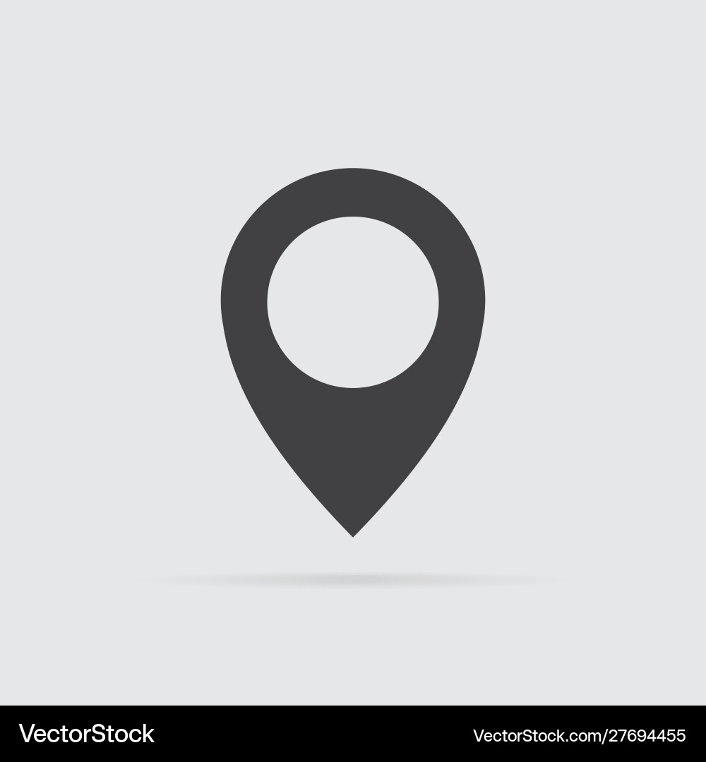 Map pointer icon in flat style isolated on grey Vector Image