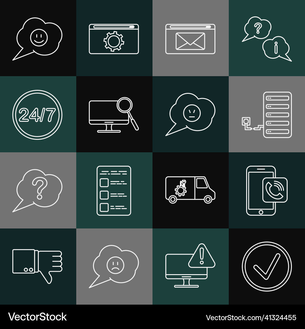 Set line check mark in circle mobile phone call vector image
