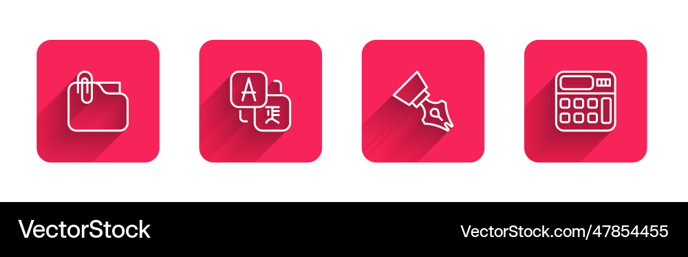 Set line document folder with clip translator Set line document folder with clip translator vector image
