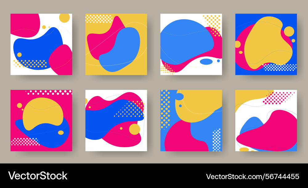 Set of square backgrounds with abstraction Set of square backgrounds with abstraction Vector Image