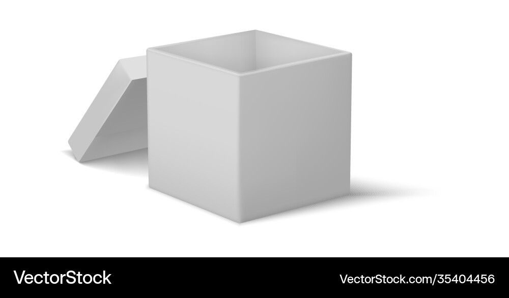 Cardboard box realistic empty square container Cardboard box realistic empty square container vector image