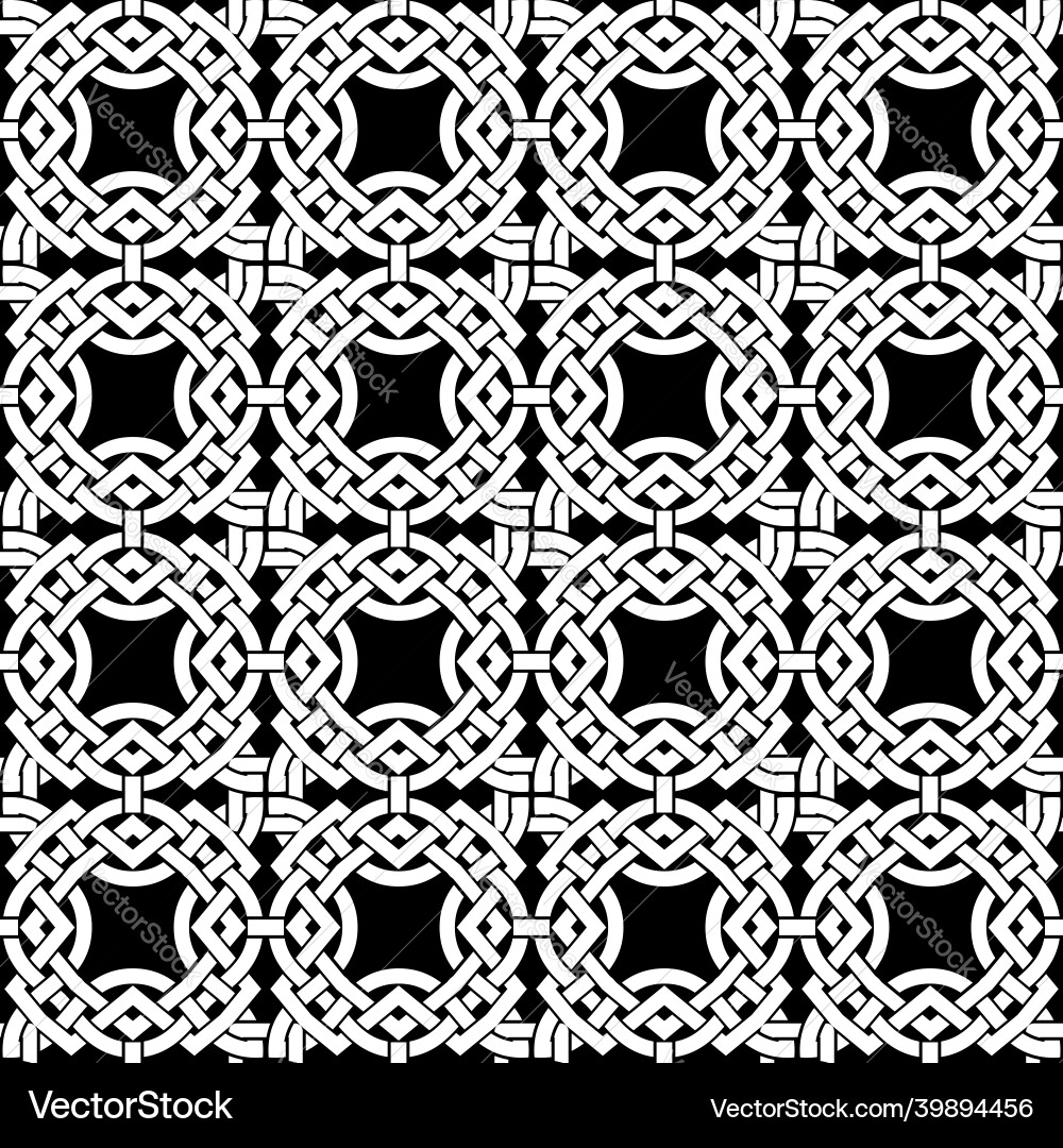Celtic knot seamless pattern of intertwined lines Celtic knot seamless pattern of intertwined lines vector image