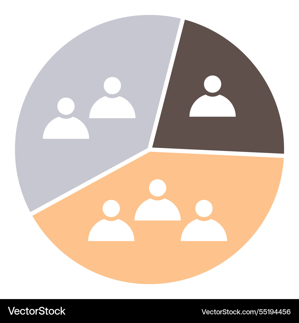 Circular chart divided into sections with group Circular chart divided into sections with group vector image
