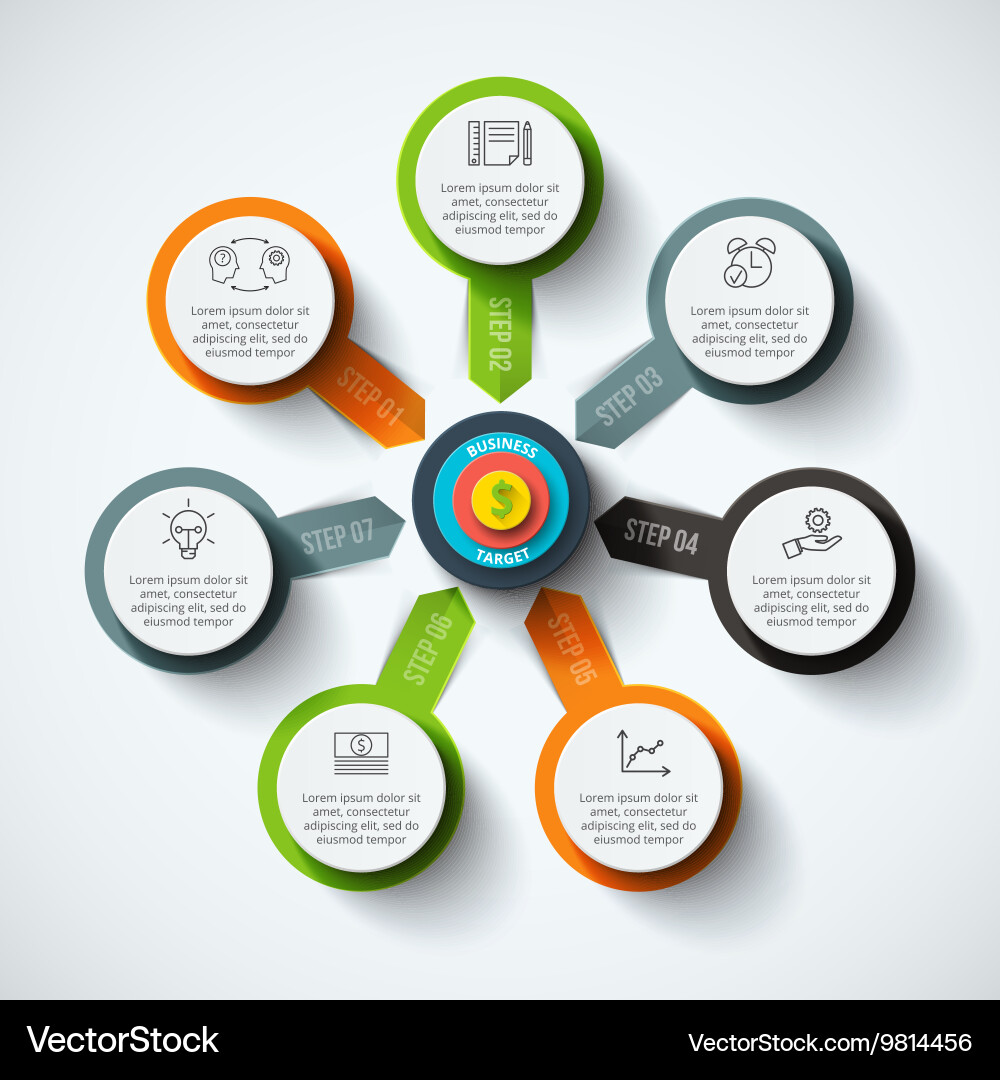 Circular Data Chart Infographic Vector Image