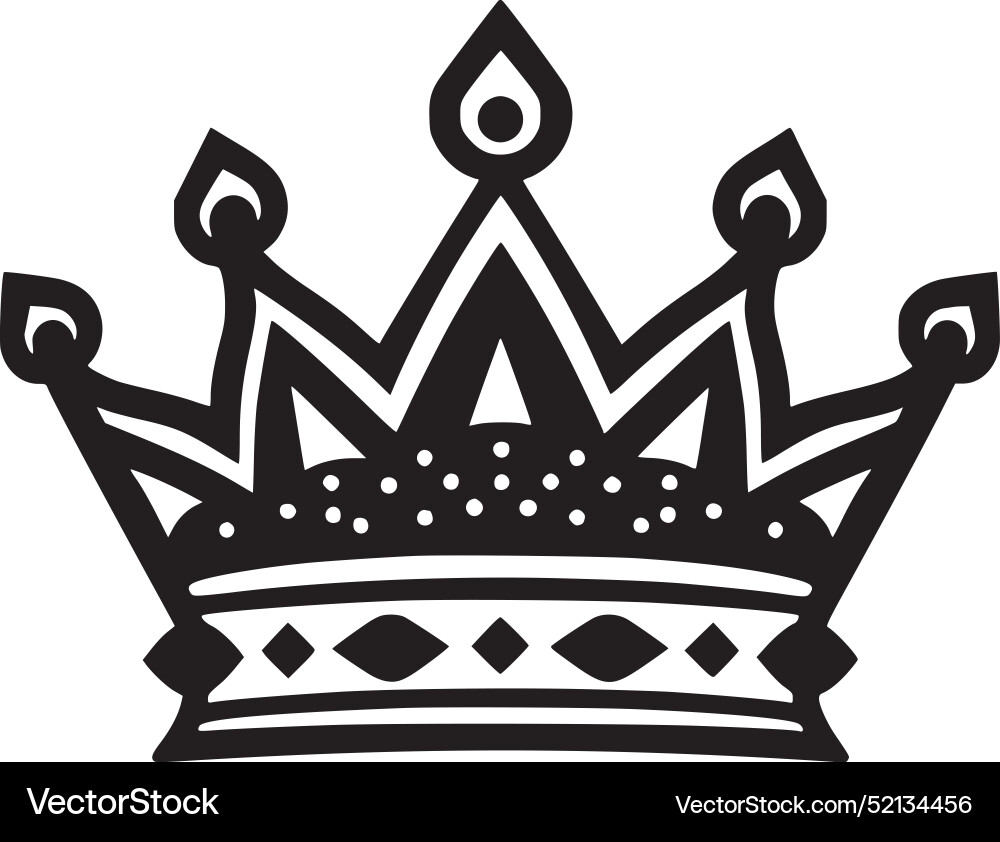 Crown black and white Royalty Free Vector Image