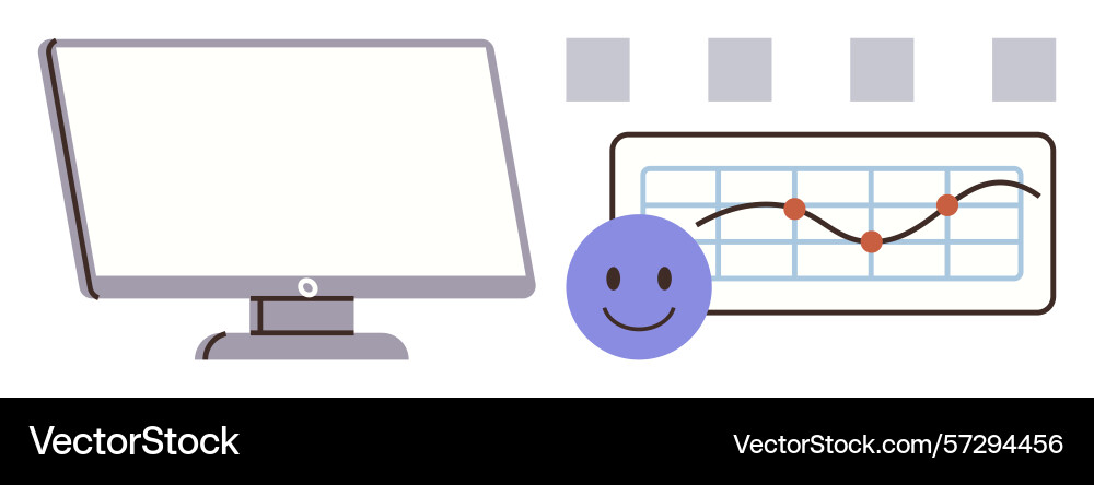 Data visualization with happy face highlighting Data visualization with happy face highlighting Vector Image