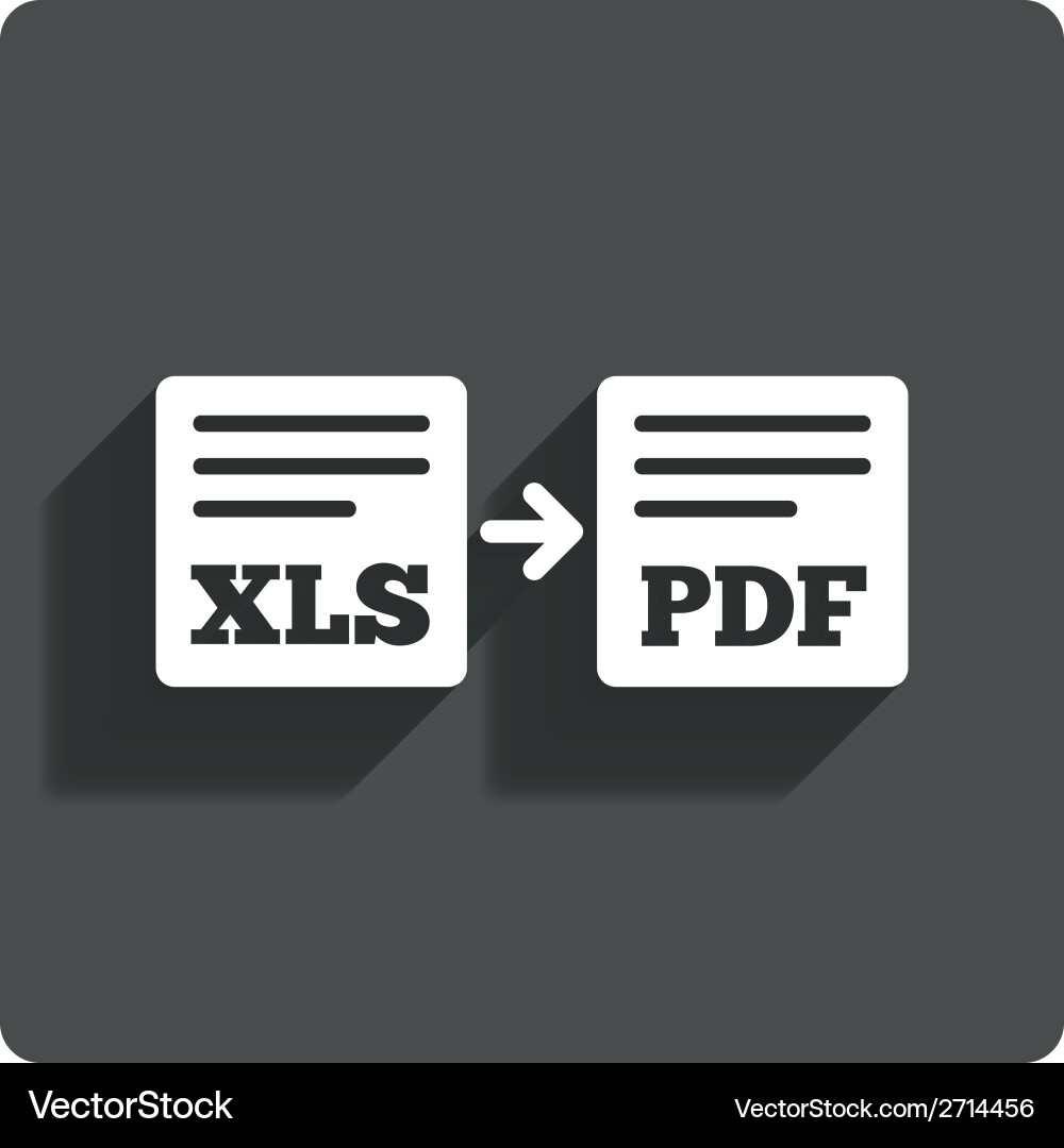 Export von xls zu pdf-Symbol-Datei-Dokument-Symbol Vektorbild