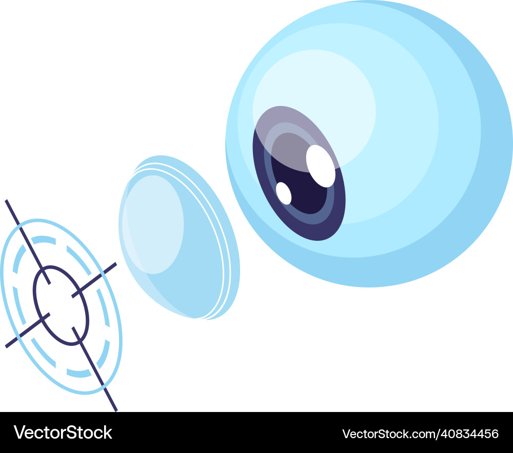 Eye lens pointer composition Eye lens pointer composition vector image