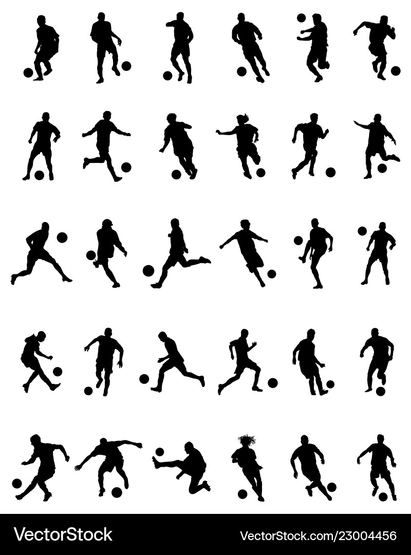 Football Player Silhouettes Vector Image