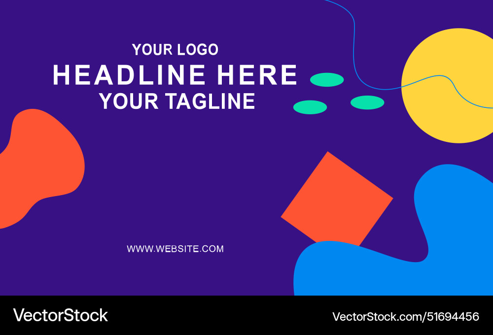 Gradient geometric pattern horizontal banner Vector Image
