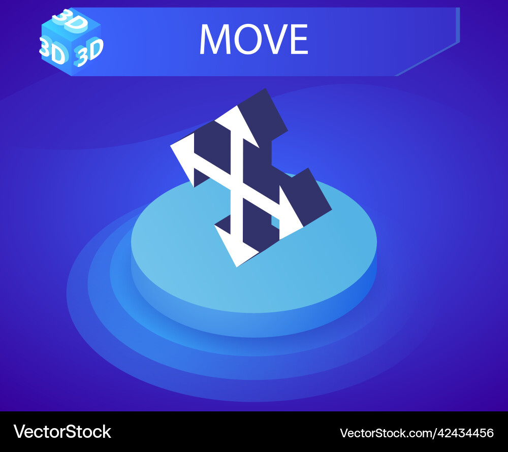 Move isometric design icon web 3d colorful Move isometric design icon web 3d colorful vector image