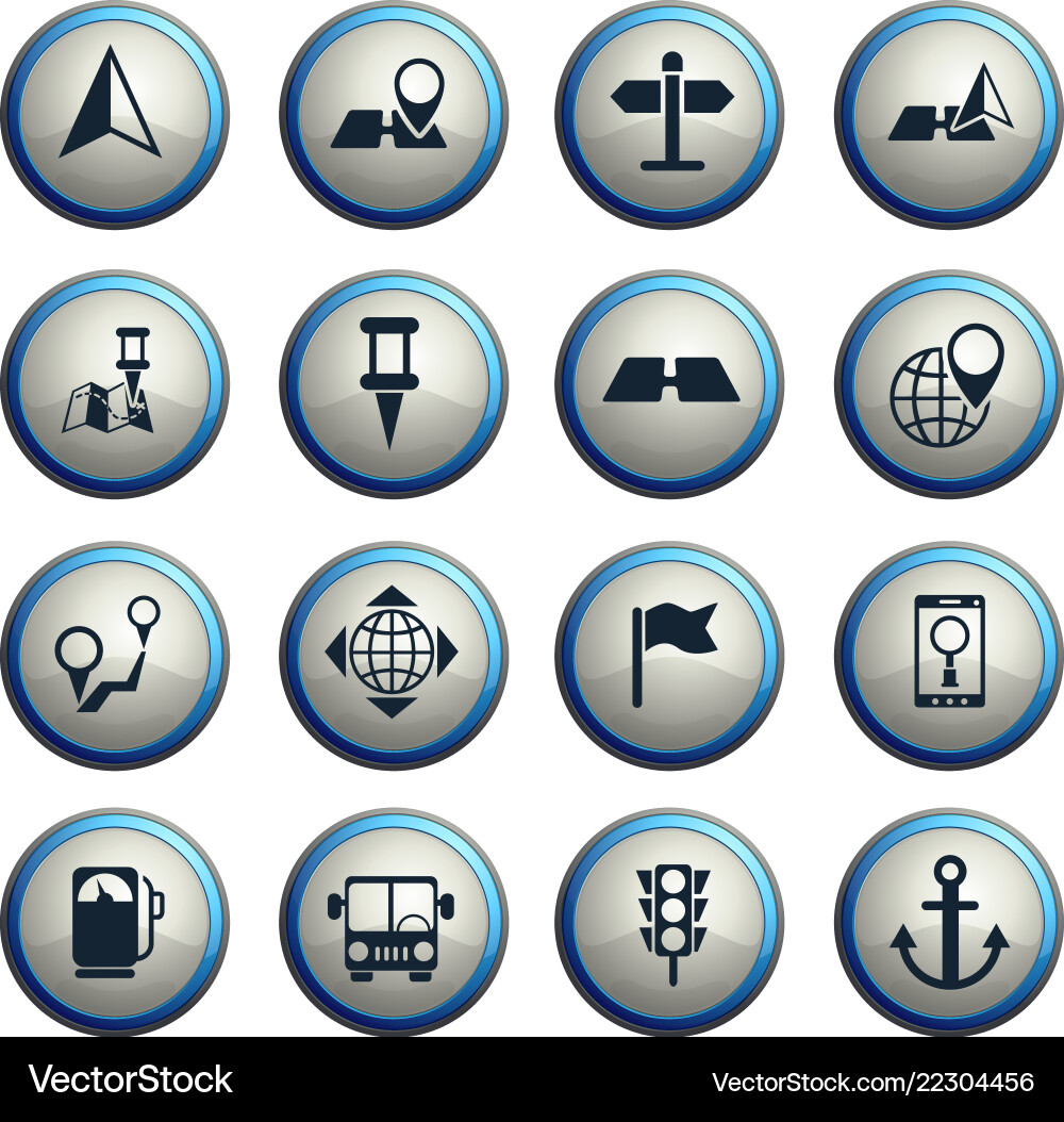 Navigation icon set Vector Image
