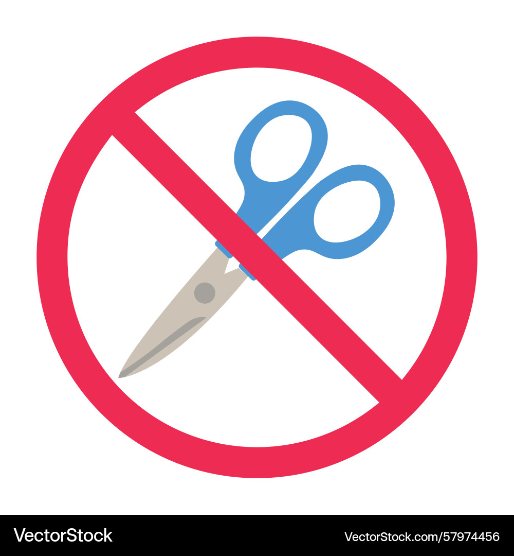 No scissors sign forbidden sharp object symbol Vector Image