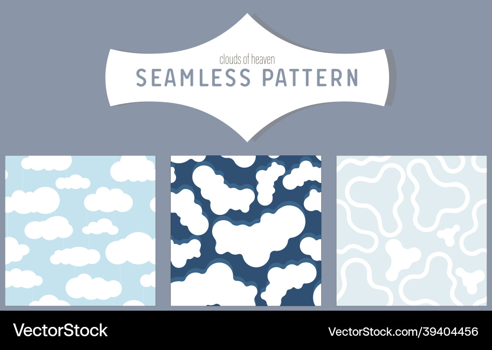 Set of seamless square pattern with clouds and sky Set of seamless square pattern with clouds and sky vector image