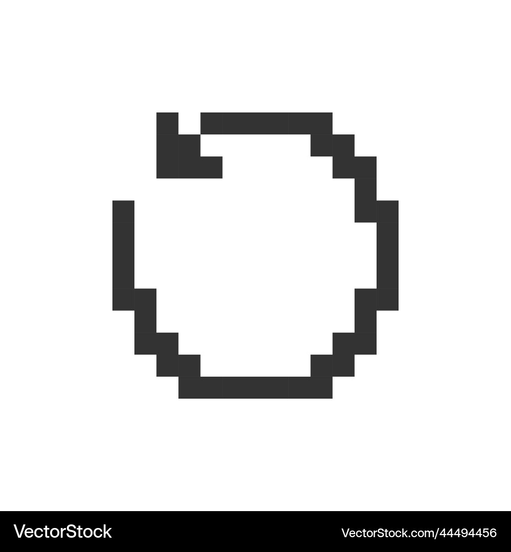 Turn pixelated ui icon Turn pixelated ui icon Vector Image