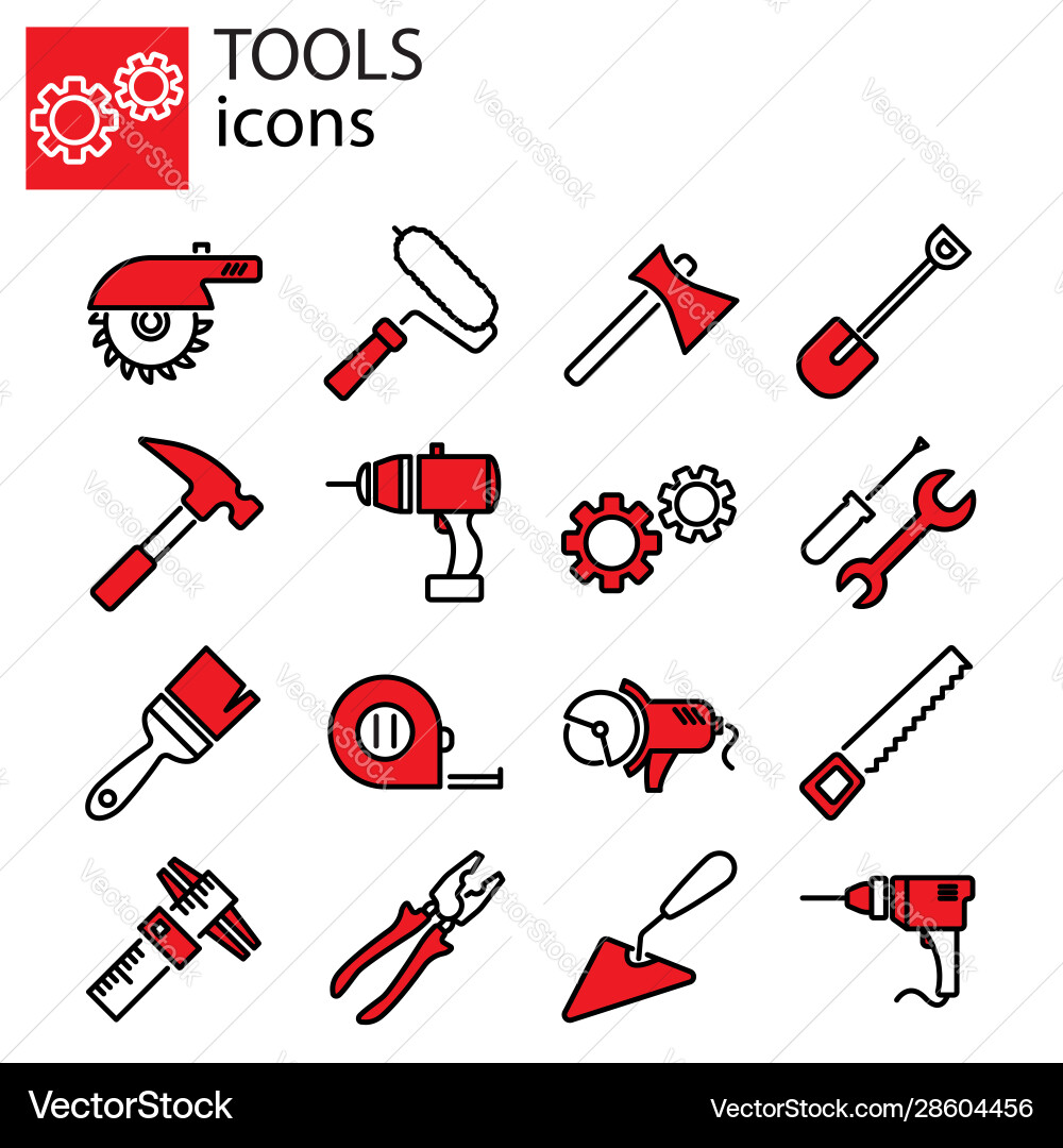 Web icons set tools Web icons set tools Vector Image