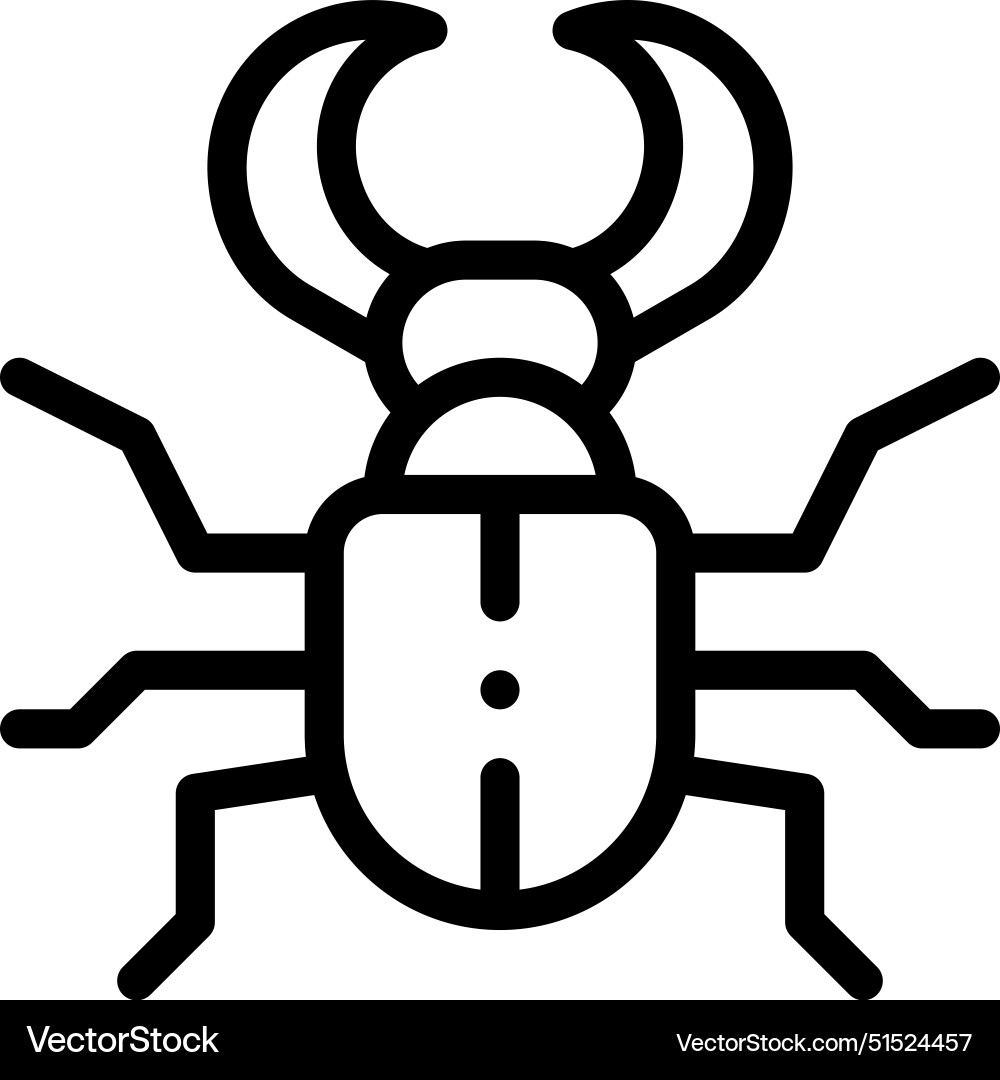 Beetle icon thin linear style design isolated Beetle icon thin linear style design isolated vector image