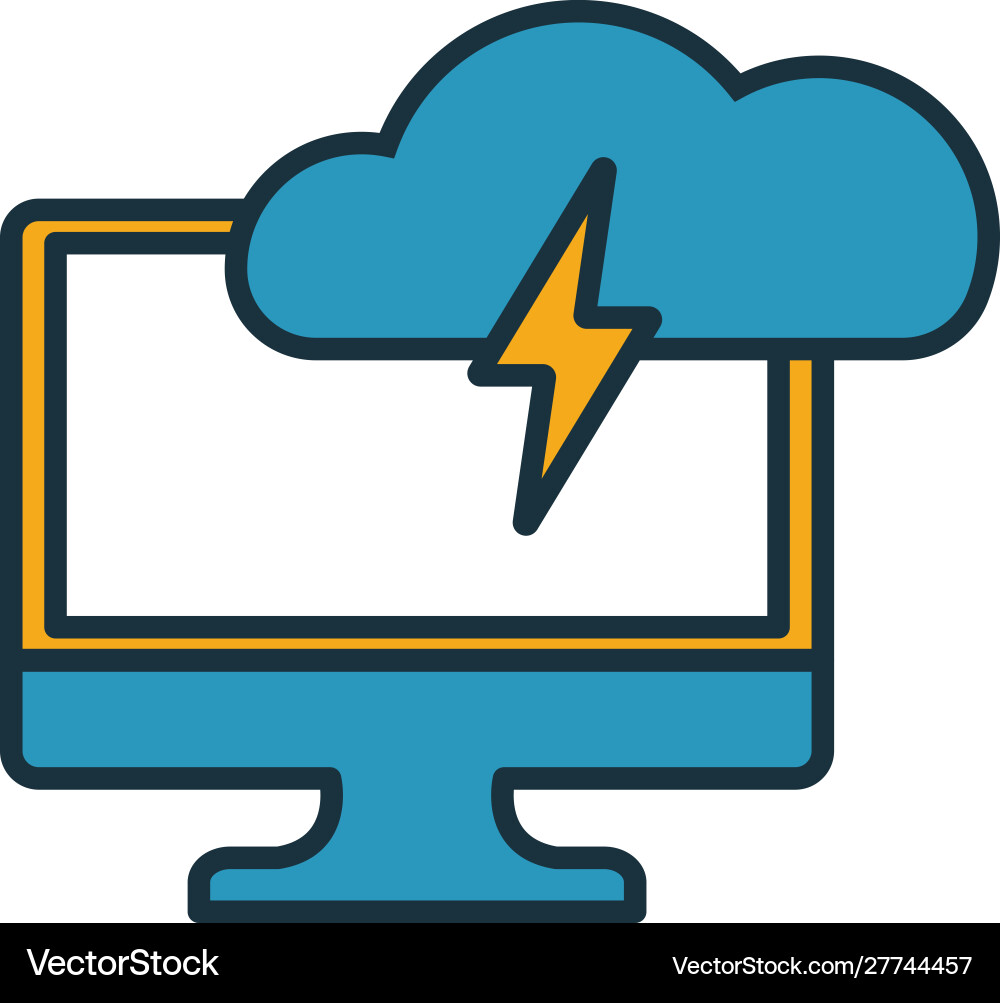 Cloud storage hacking icon simple element from vector image