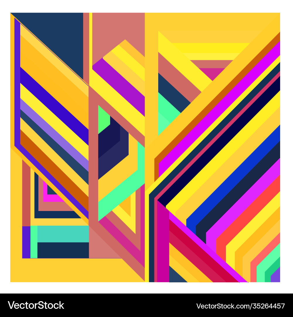 Colorful geometric and curve background pattern Vector Image