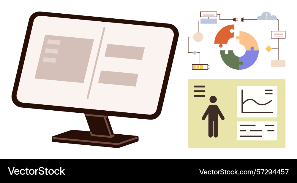 Digital data analysis with charts graphs Digital data analysis with charts graphs vector image