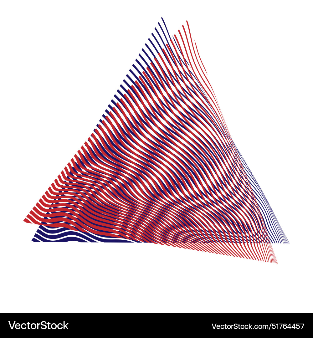 Displacement of two triangular shapes with moir vector image