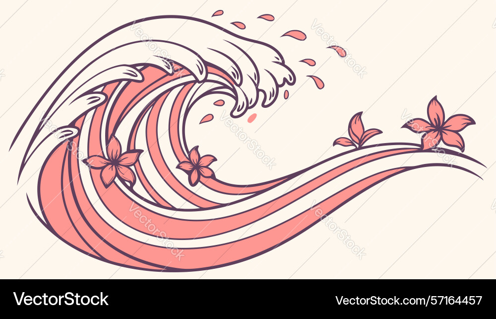 Dynamic ocean wave with artistic style design Vector Image